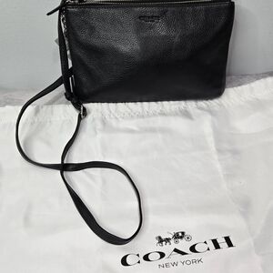 Coach Black Pebbled Leather Crossbody Bag